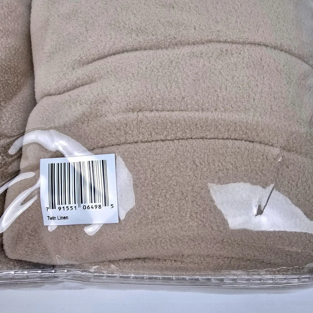 Berkshire Blanket Polar Fleece Sheets Twin Linen Tan Medium Warmth 3pc Set